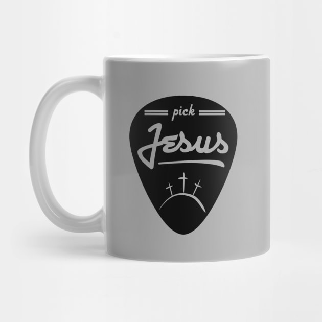 Pick Jesus (Guitar pick satire) Black graphic by Selah Shop